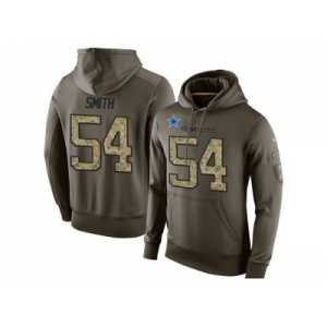 NFL Men's Nike Dallas Cowboys #54 Jaylon Smith Stitched Green Olive Salute To Service KO Performance Hoodie