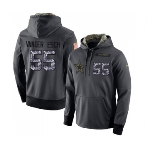 NFL Men's Nike Dallas Cowboys #55 Leighton Vander Esch Stitched Black Anthracite Salute to Service Player Performance Hoodie