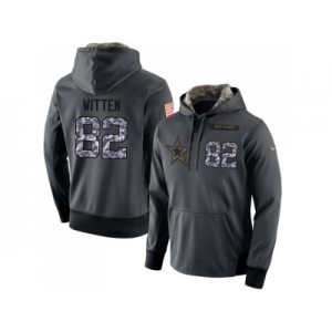 NFL Men's Nike Dallas Cowboys #82 Jason Witten Stitched Black Anthracite Salute to Service Player Performance Hoodie