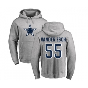 NFL Nike Dallas Cowboys #55 Leighton Vander Esch Ash Name & Number Logo Pullover Hoodie