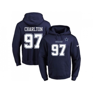 Nike Dallas Cowboys #97 Taco Charlton Navy Blue Name & Number Pullover NFL Hoodie