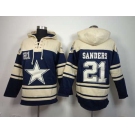 nike nfl jerseys dallas cowboys #21 sanders cream-blue[pullover hooded sweatshirt]