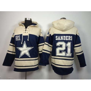 nike nfl jerseys dallas cowboys #21 sanders cream-blue[pullover hooded sweatshirt]