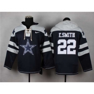 nike nfl jerseys dallas cowboys #22 e.smith white-blue[pullover hooded sweatshirt]