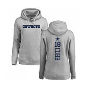 Football Women's Dallas Cowboys #18 Randall Cobb Ash Backer Pullover Hoodie