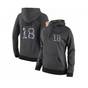 Football Women's Dallas Cowboys #18 Randall Cobb Stitched Black Anthracite Salute to Service Player Performance Hoodie