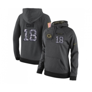 Football Women's Green Bay Packers #18 Randall Cobb Stitched Black Anthracite Salute to Service Player Performance Hoodie