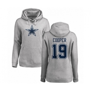 NFL Women's Nike Dallas Cowboys #19 Amari Cooper Ash Name & Number Logo Pullover Hoodie