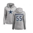 NFL Women's Nike Dallas Cowboys #55 Leighton Vander Esch Ash Name & Number Logo Pullover Hoodie