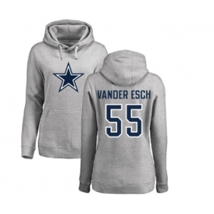 NFL Women's Nike Dallas Cowboys #55 Leighton Vander Esch Ash Name & Number Logo Pullover Hoodie