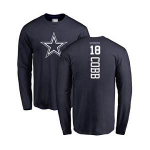 Football Dallas Cowboys #18 Randall Cobb Navy Blue Backer Long Sleeve T-Shirt