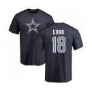 Football Dallas Cowboys #18 Randall Cobb Navy Blue Name & Number Logo T-Shirt