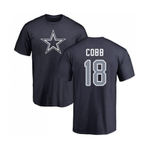 Football Dallas Cowboys #18 Randall Cobb Navy Blue Name & Number Logo T-Shirt