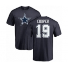 NFL Nike Dallas Cowboys #19 Amari Cooper Navy Blue Name & Number Logo T-Shirt