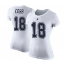 Football Women's Dallas Cowboys #18 Randall Cobb White Rush Pride Name & Number T-Shirt