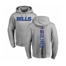 Football Buffalo Bills #91 Ed Oliver Ash Backer Pullover Hoodie