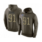 Football Men's Buffalo Bills #91 Ed Oliver Green Salute To Service Pullover Hoodie