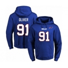 Football Men's Buffalo Bills #91 Ed Oliver Royal Blue Name & Number Pullover Hoodie