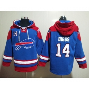 Men's Buffalo Bills #14 Stefon Diggs Blue Ageless Must Have Lace Up Pullover Hoodie