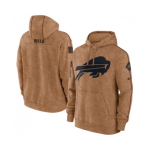 Men's Buffalo Bills 2023 Brown Salute to Service Pullover Hoodie