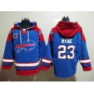 Men's Buffalo Bills #23 Micah Hyde Blue Ageless Must Have Lace Up Pullover Hoodie