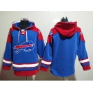 Men's Buffalo Bills Blank Blue Ageless Must Have Lace Up Pullover Hoodie