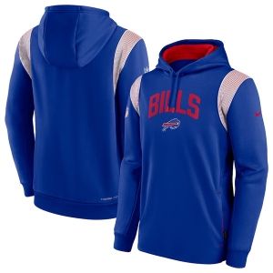 Mens Buffalo Bills Royal Sideline Stack Performance Pullover Hoodie