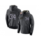 NFL Men's Nike Buffalo Bills #34 Thurman Thomas Stitched Black Anthracite Salute to Service Player Performance Hoodie