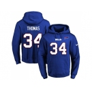 Nike Buffalo Bills #34 Thurman Thomas Royal Blue Name & Number Pullover NFL Hoodie