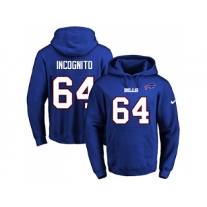 Nike Buffalo Bills #64 Richie Incognito Royal Blue Name & Number Pullover NFL Hoodie