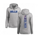 Football Women's Buffalo Bills #91 Ed Oliver Ash Backer Pullover Hoodie