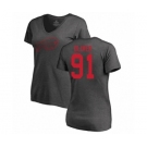 Football Women's Buffalo Bills #91 Ed Oliver Ash One Color T-Shirt