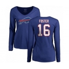 NFL Women's Nike Buffalo Bills #16 Robert Foster Royal Blue Name & Number Logo Long Sleeve T-Shirt