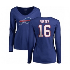 NFL Women's Nike Buffalo Bills #16 Robert Foster Royal Blue Name & Number Logo Long Sleeve T-Shirt