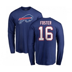 NFL Nike Buffalo Bills #16 Robert Foster Royal Blue Name & Number Logo Long Sleeve T-Shirt