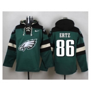 Men Nike Philadelphia Eagles #86 Zach Ertz Green Player Pullover Hoodie