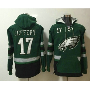 Men's Philadelphia Eagles #17 Alshon Jeffery NEW Midnight Green Pocket Stitched NFL Pullover Hoodie