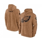 Men's Philadelphia Eagles 2023 Brown Salute to Service Pullover Hoodie