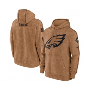 Men's Philadelphia Eagles 2023 Brown Salute to Service Pullover Hoodie