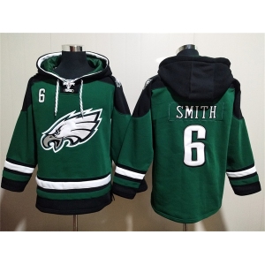 Men's Philadelphia Eagles #6 DeVonta Smith Green Lace-Up Pullover Hoodie