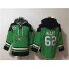 Men's Philadelphia Eagles #62 Jason Kelce Green Ageless Must-Have Lace-Up Pullover Hoodie