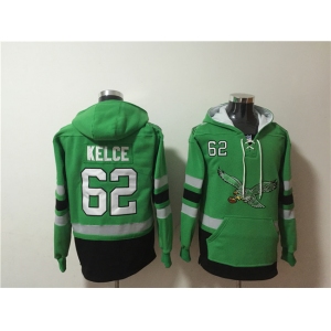 Mens Philadelphia Eagles #62 Jason Kelce Green Ageless Must-Have Lace-Up Pullover Hoodie