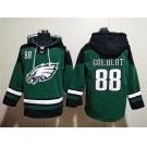 Men's Philadelphia Eagles #88 Dallas Goedert Green Lace-Up Pullover Hoodie