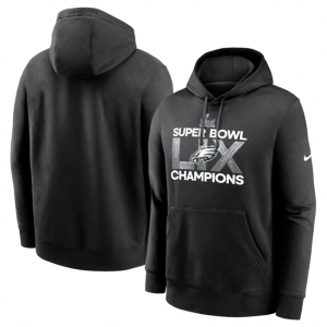 Men's Philadelphia Eagles Black Super Bowl LIX Champions Supplemental Pullover Hoodie