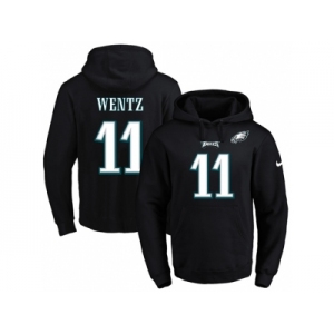 Nike Philadelphia Eagles #11 Carson Wentz Black Name & Number Pullover NFL Hoodie