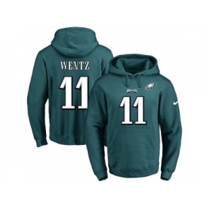 Nike Philadelphia Eagles #11 Carson Wentz Midnight Green Name & Number Pullover NFL Hoodie