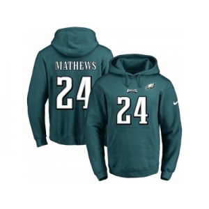 Nike Philadelphia Eagles #24 Ryan Mathews Midnight Green Name & Number Pullover NFL Hoodie