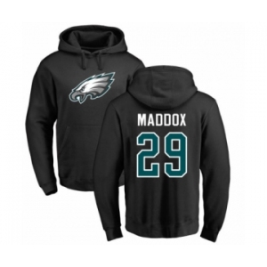 Nike Philadelphia Eagles #29 Avonte Maddox Black Name & Number Logo Pullover Hoodie