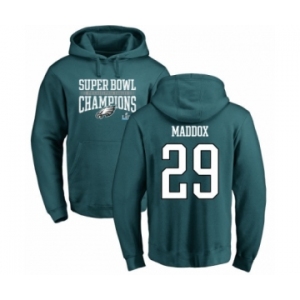 Nike Philadelphia Eagles #29 Avonte Maddox Green Super Bowl LII Champions Pullover Hoodie