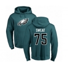 Nike Philadelphia Eagles #75 Josh Sweat Green Name & Number Logo Pullover Hoodie